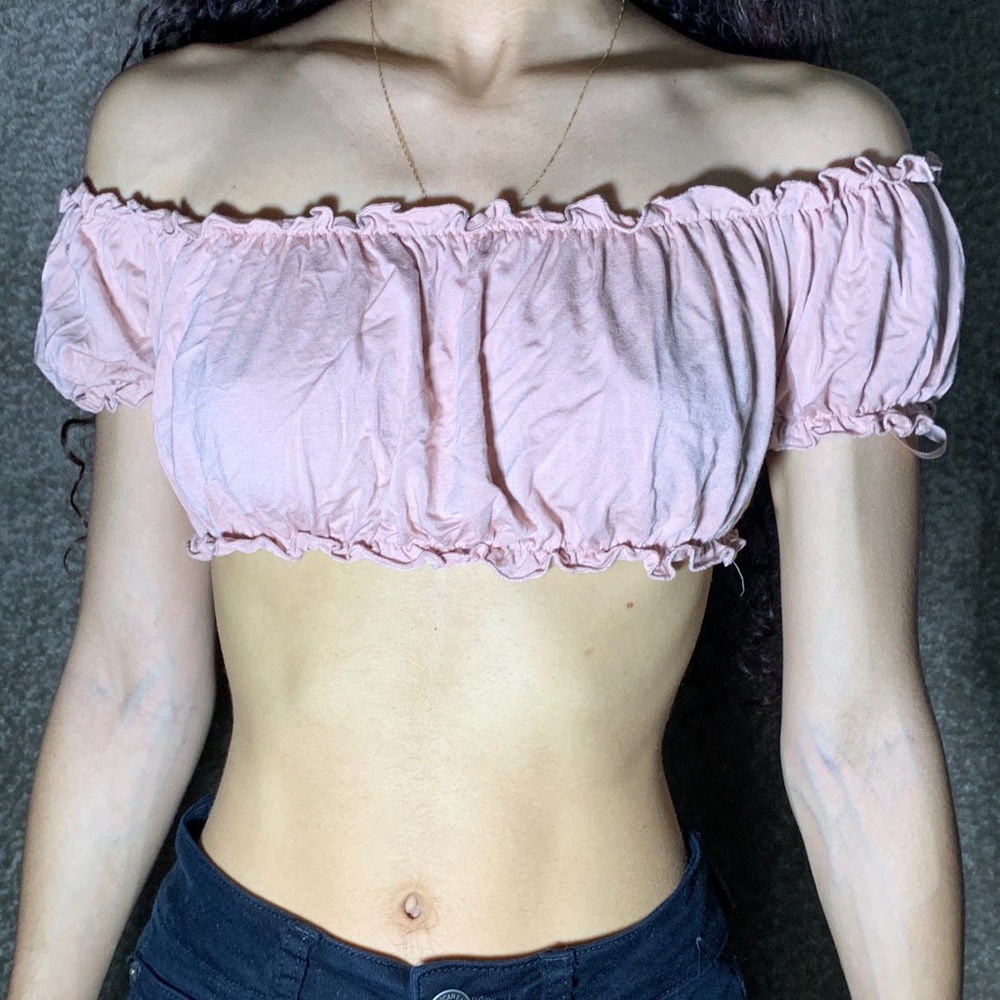 Off-shoulder crop top